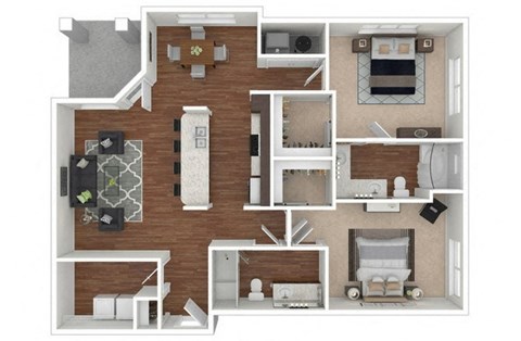 B6 3d Floor Plan, Retreat at the Flatirons, Broomfield, CO 80020